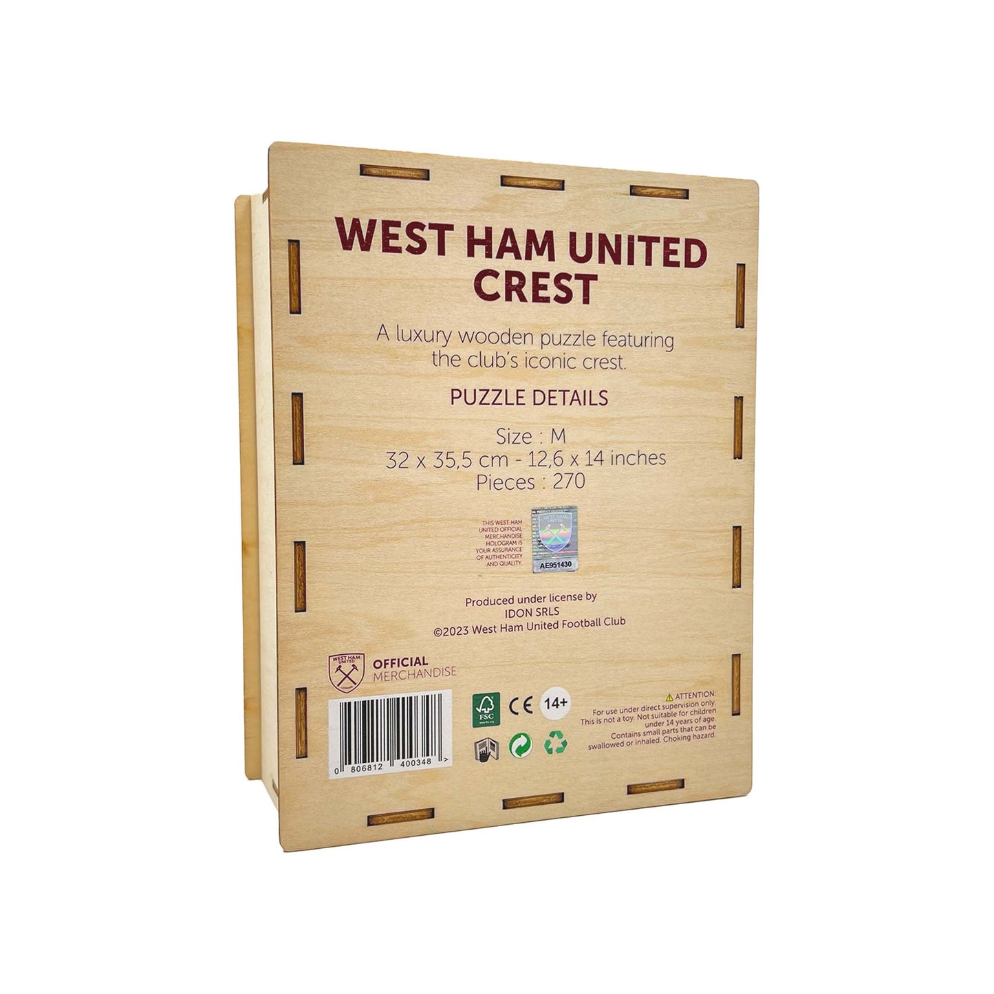 Voetbalpuzzel - West Ham United FC Logo